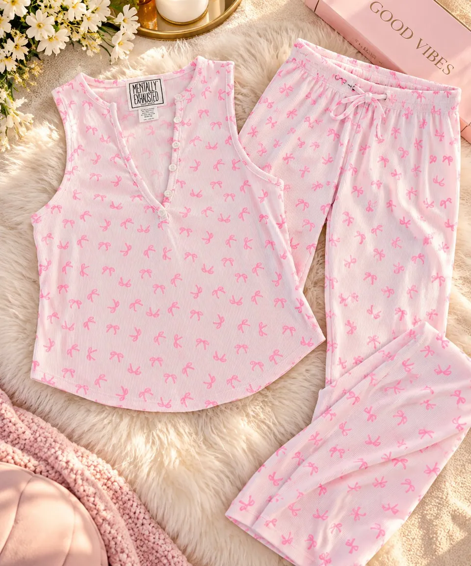 Pijama rosa con moñitos (foto 2)